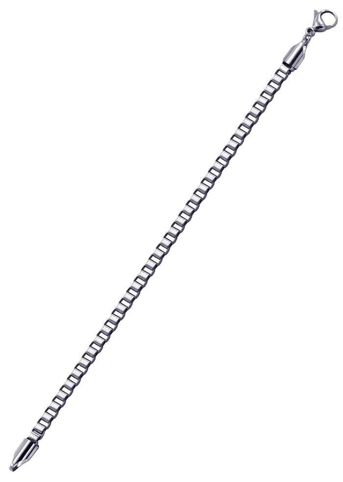 White Gold Plated Box Bracelet