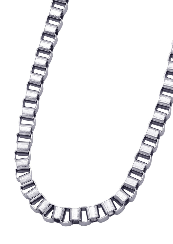 White Gold Plated Box Chain