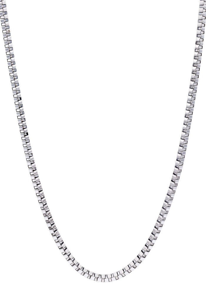 White Gold Plated Box Chain