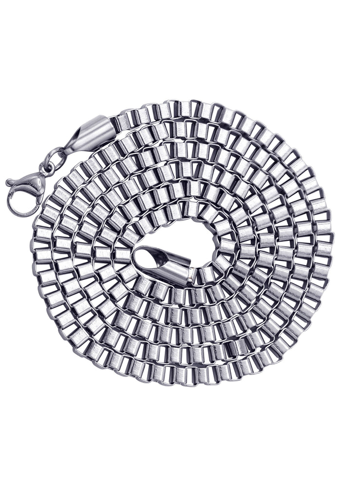 White Gold Plated Box Chain