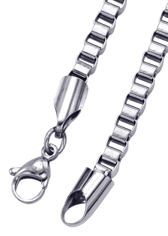 White Gold Plated Box Chain