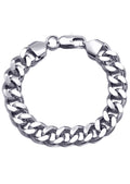 White Gold Plated Cuban Curb Bracelet