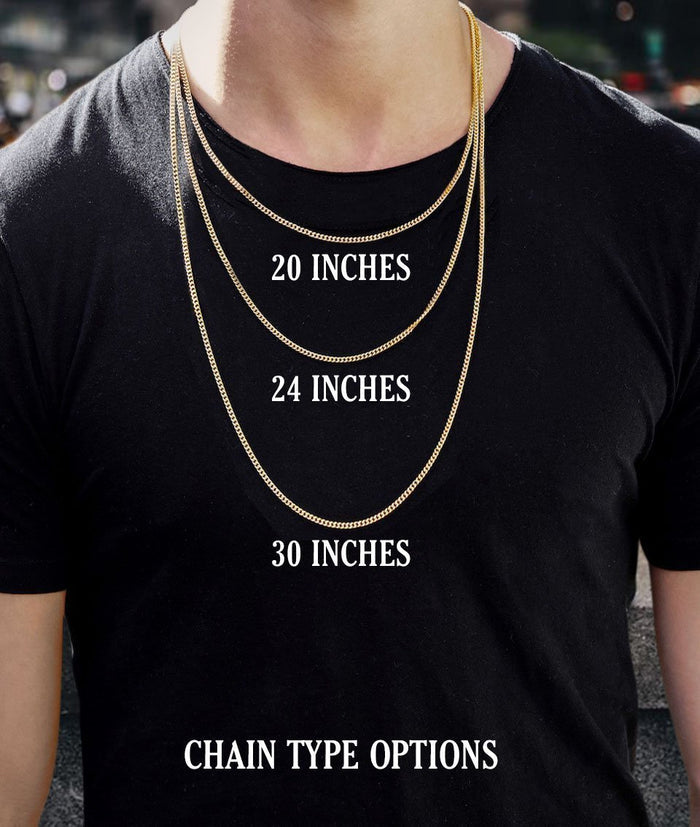 White Gold Plated Cuban Link Chain & Ankh Pendant | Appx. 15.1 Grams
