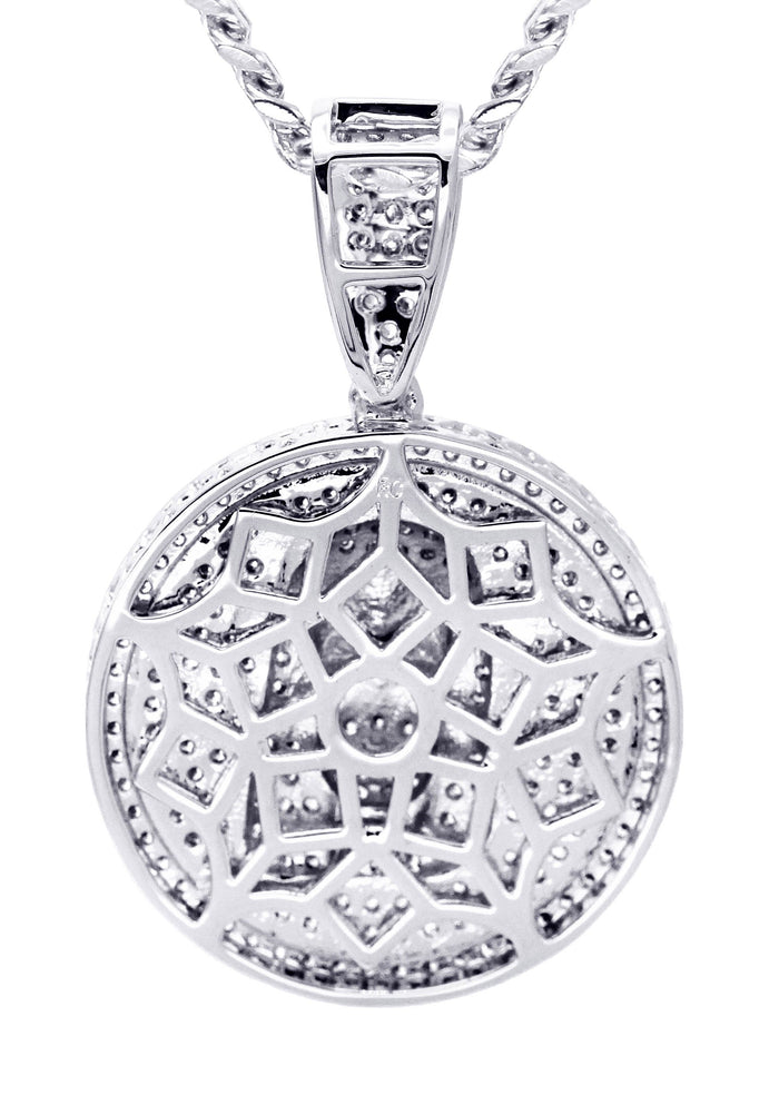 White Gold Plated Cuban Link Chain & Jesus Head Pendant | Appx. 15 Grams