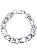 White Gold Plated Figaro Bracelet