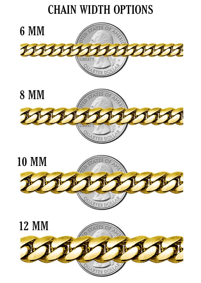 White Gold Plated Mens Cuban Curb Chain