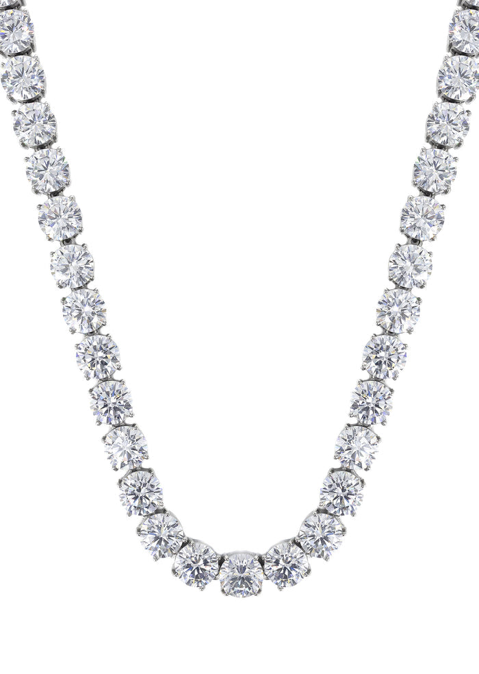 White Gold Plated Mens Tennis Chain