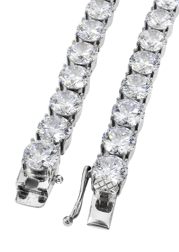 White Gold Plated Mens Tennis Chain