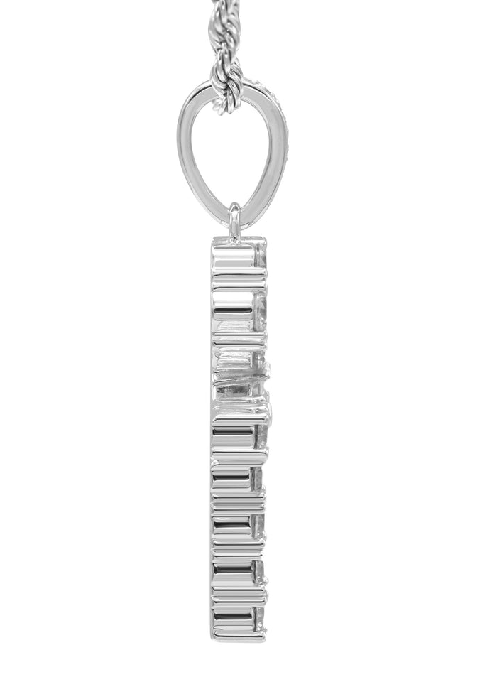 White Gold Plated Rope Chain & Ankh Pendant | Appx. 10 Grams