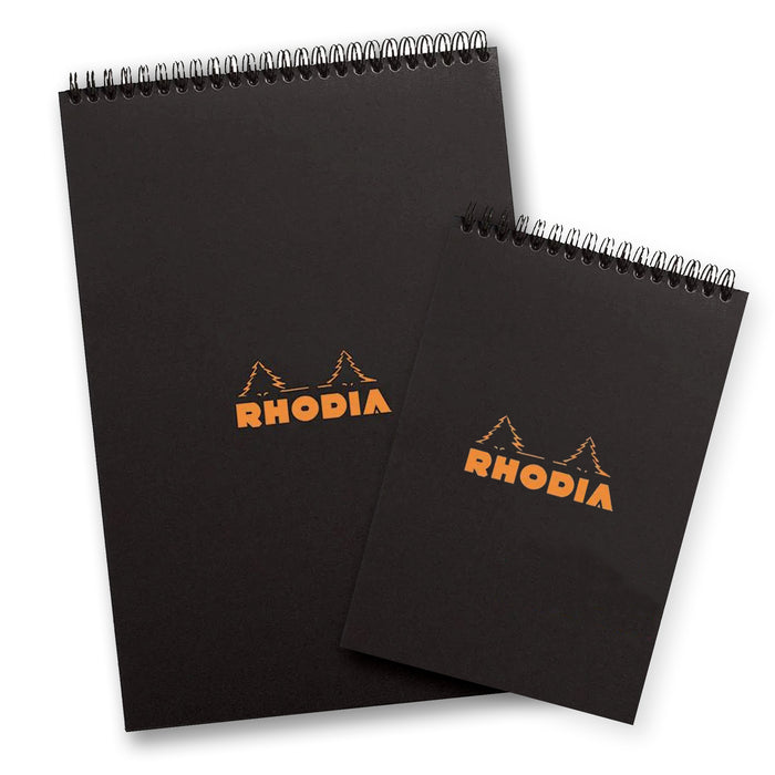 WIREBOUND NOTEPAD BLACK (Multiple sizes) — by Rhodia