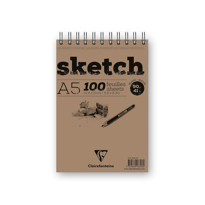 WIREBOUND SKETCHPAD 90G (multiple sizes) — by Clairefontaine