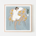WONDERER ON A COUCH, 20" X 20" — by Isabelle Feliu